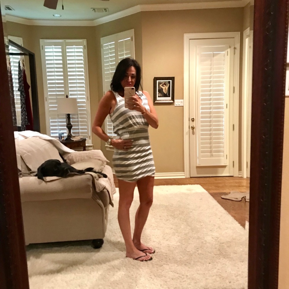 BCBGENERATION White and Grey Dress